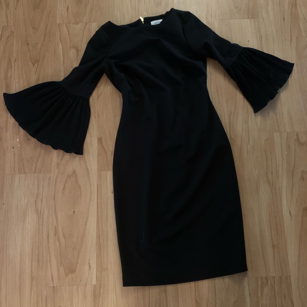Black Calvin Klein Dress with Bell Sleeves